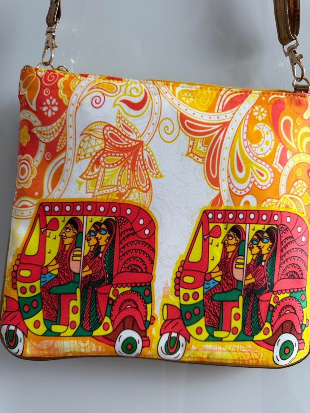 Like New Metallic Boho Festival Rickshaw Crossbody Bag Artsy Retro Purse - Picture 7 of 16